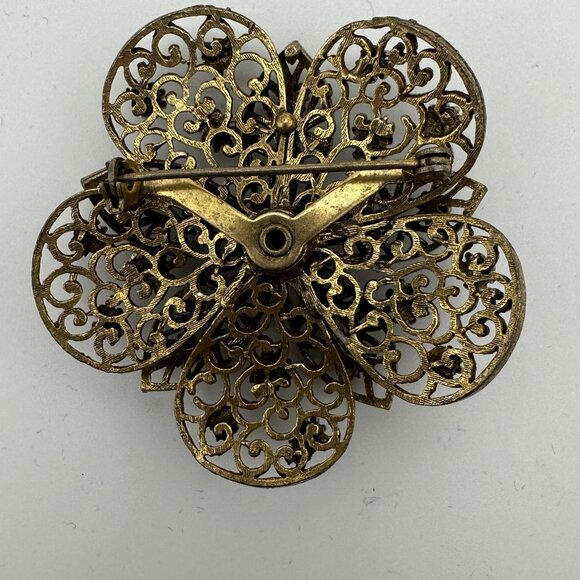 Vintage sparkly filigree brooch for the eclectic gal - Picture 3 of 3